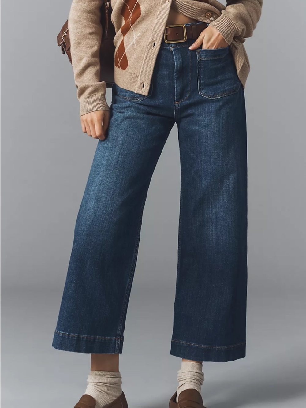Anthropologie Colette Crop High-Rise Wide Leg Jeans 25 - Picture 3 of 9